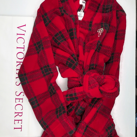 🕊 Super Soft! Victoria's Secret Pink - Red Robe - Picture 4 of 4
